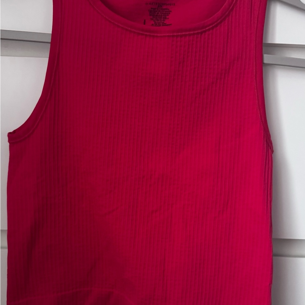 Anthropologie Ribbed Red Sleeveless Tank Top
